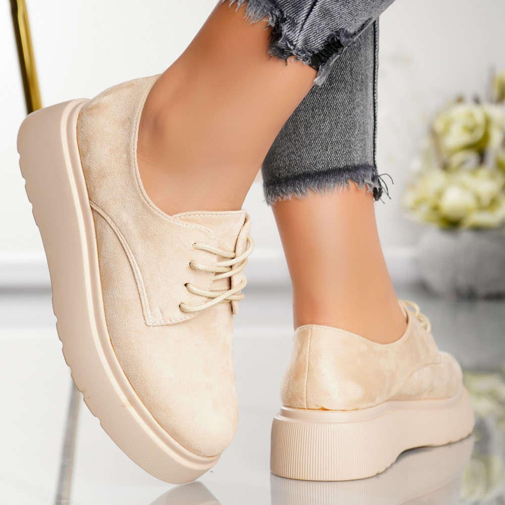 Pantofi Casual Ella - T-280A Beige - 2 | YEO