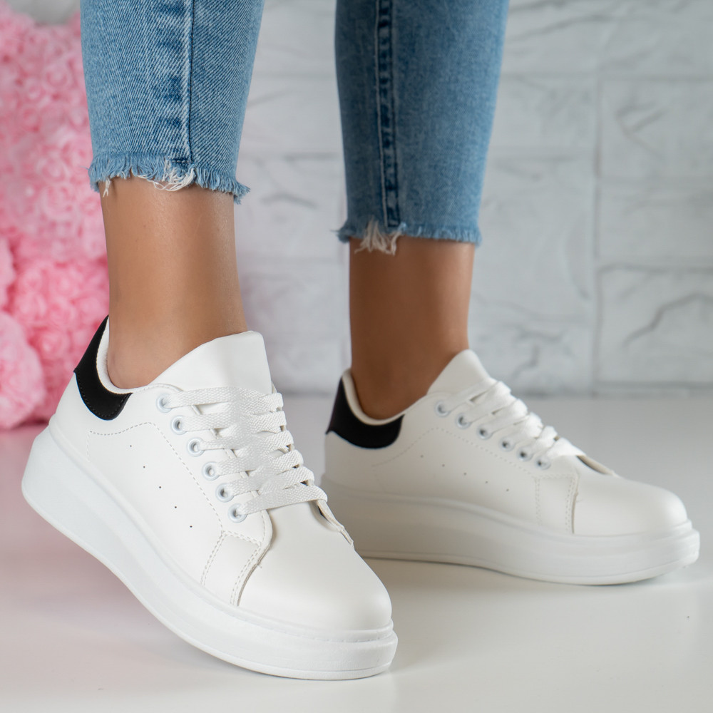 Pantofi Sport Queen - 1860 White-Black