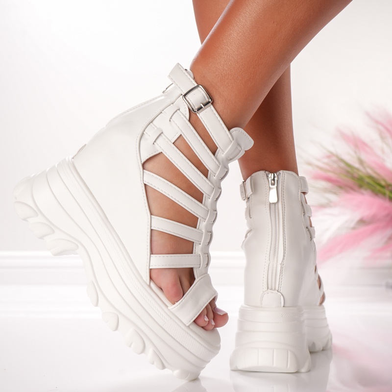 Ghete Dama cu Platforma - 3AL107 White - 1 | YEO
