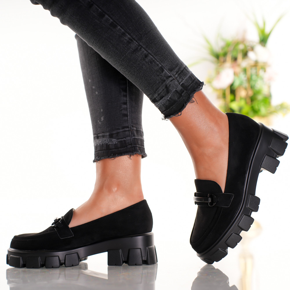 Pantofi Casual Bei - C168 Black - 3 | YEO