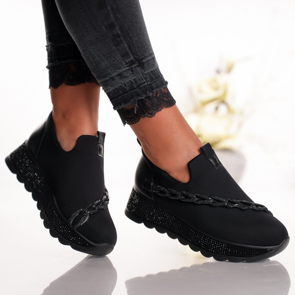 Pantofi Casual Ella - 3KMD17 Black 01 - 3 | YEO