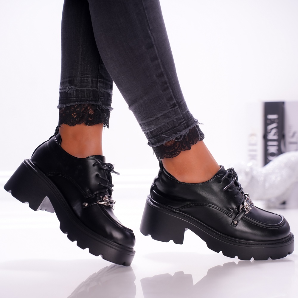 Pantofi Casual Nadia - 610 Black PU - 2 | YEO