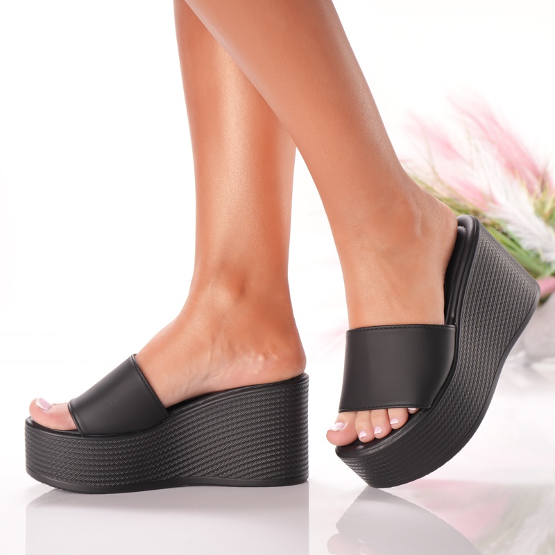 Papuci Cu Platforma - 5WL6 Black - 3 | YEO