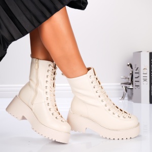 Ghete Casual Gloria - B24-1500 Beige - Img 2