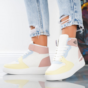 Ghete Dama AirRetro - J1865 White Yellow - Img 4