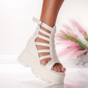 Ghete Dama cu Platforma - 1051 White - Img 2
