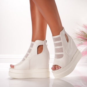 Ghete Dama cu Platforma - 1053 White - Img 4