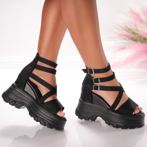 Ghete Dama cu Platforma - 3AL108 Black - Img 3