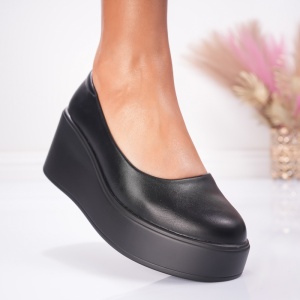 Pantofi Casual cu Platforma Masha - 1034 Black - Img 2