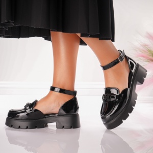 Pantofi Casual Ribbon Strap - 5H15 Black 02 - Img 4
