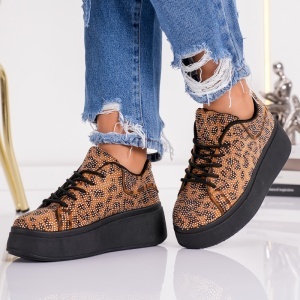 Pantofi Casual Strass - 2759 Leopard - Img 4
