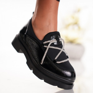 Pantofi Casual Strass - 30P6 Black 01