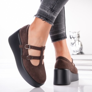 Pantofi Casual Velvet Straps- 1068 Brown - Img 2