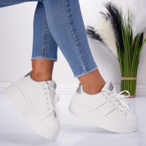 Pantofi Sport Karla - MK046 White - Img 2