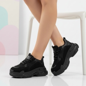 Pantofi Sport Triple S - BL608 Black - Img 4