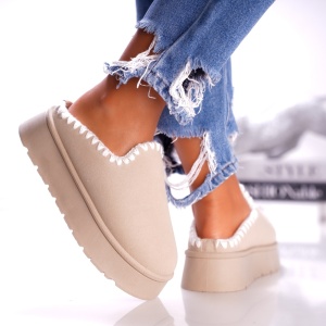 Papuci Casual UG - B24-1585 Beige - Img 1