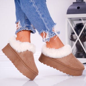 Papuci Casual UG - FluffyRise Y127 Khaki - Img 3