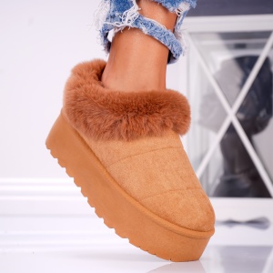 Papuci Casual UG - FluffySoft EV502 Camel