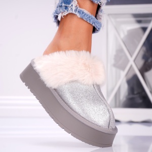 Papuci Casual UG - FurrySoft BG183 Silver