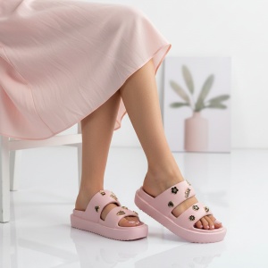 Papuci Cu Platforma - BG196 Pink - Img 2