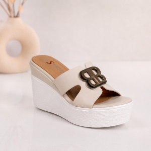 Papuci cu Platforma - JH500 Beige