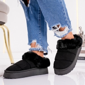Papuci Imblaniti Tip UG - CozyStep MK059-1 Black - Img 4