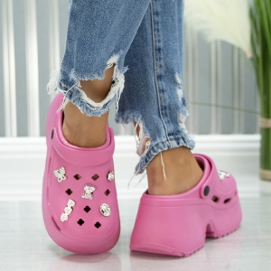 Saboti Krock Cu Platforma - YW-107 Fuchsia - Img 2
