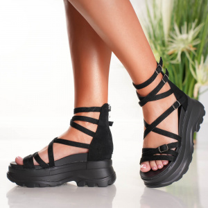 Sandale cu Platforma - 3WL237 Black - Img 4