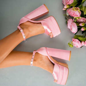 Sandale cu Toc - 2SY7 Pink - Img 5