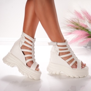 Ghete Dama cu Platforma - 1051 White - Img 3