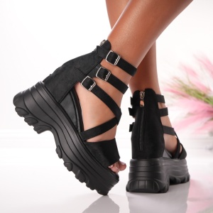 Ghete Dama cu Platforma - 3AL108 Black - Img 1