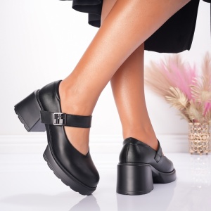 Pantofi Casual Toc Lolly - 1032 Black - Img 3
