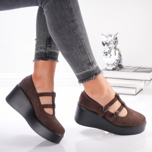 Pantofi Casual Velvet Straps- 1068 Brown - Img 3