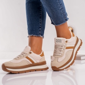 Pantofi Sport Wool - MK080 Beige - Img 4