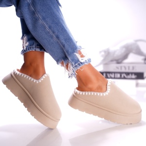 Papuci Casual UG - B24-1585 Beige - Img 3