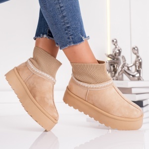 Papuci Casual UG -CozySock VL258 Beige - Img 4
