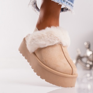 Papuci Casual UG - FluffyStep VL243 Beige - Img 3