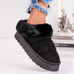 Papuci Imblaniti Tip UG - CozyStep MK059-1 Black