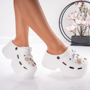 Saboti Krock Cu Platforma - BG202 White - Img 3