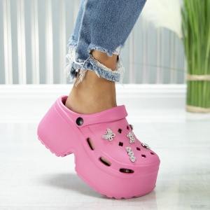 Saboti Krock Cu Platforma - YW-107 Fuchsia - Img 1
