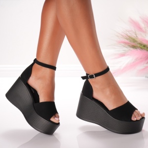 Sandale Cu Platforma - 5WL7 Black 01 - Img 3