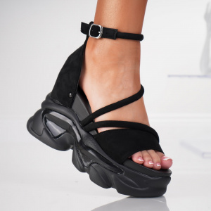 Sandale Dama cu Platforma - 3WL259 Black - Img 1