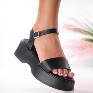 Sandale Dama cu Platforma - PS51 Black - Img 1