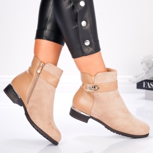 Botine Dama - Vexa Classic Buckle Boots 3AH25 Beige - Img 2