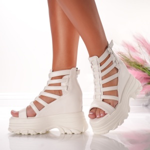 Ghete Dama cu Platforma - 1051 White - Img 4