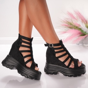 Ghete Dama cu Platforma - 3AL107 Black - Img 3