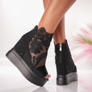Ghete Dama cu Platforma - 3AW285 Black - Img 2
