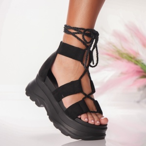Ghete Dama cu Platforma - 5WL26 Black - Img 1