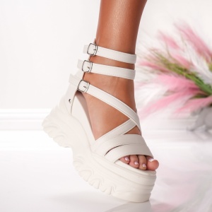 Ghete Dama cu Platforma - 5WL9 White - Img 3