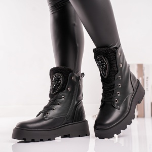 Ghete Dama Mille - GlamFur HX1121A Black - Img 4